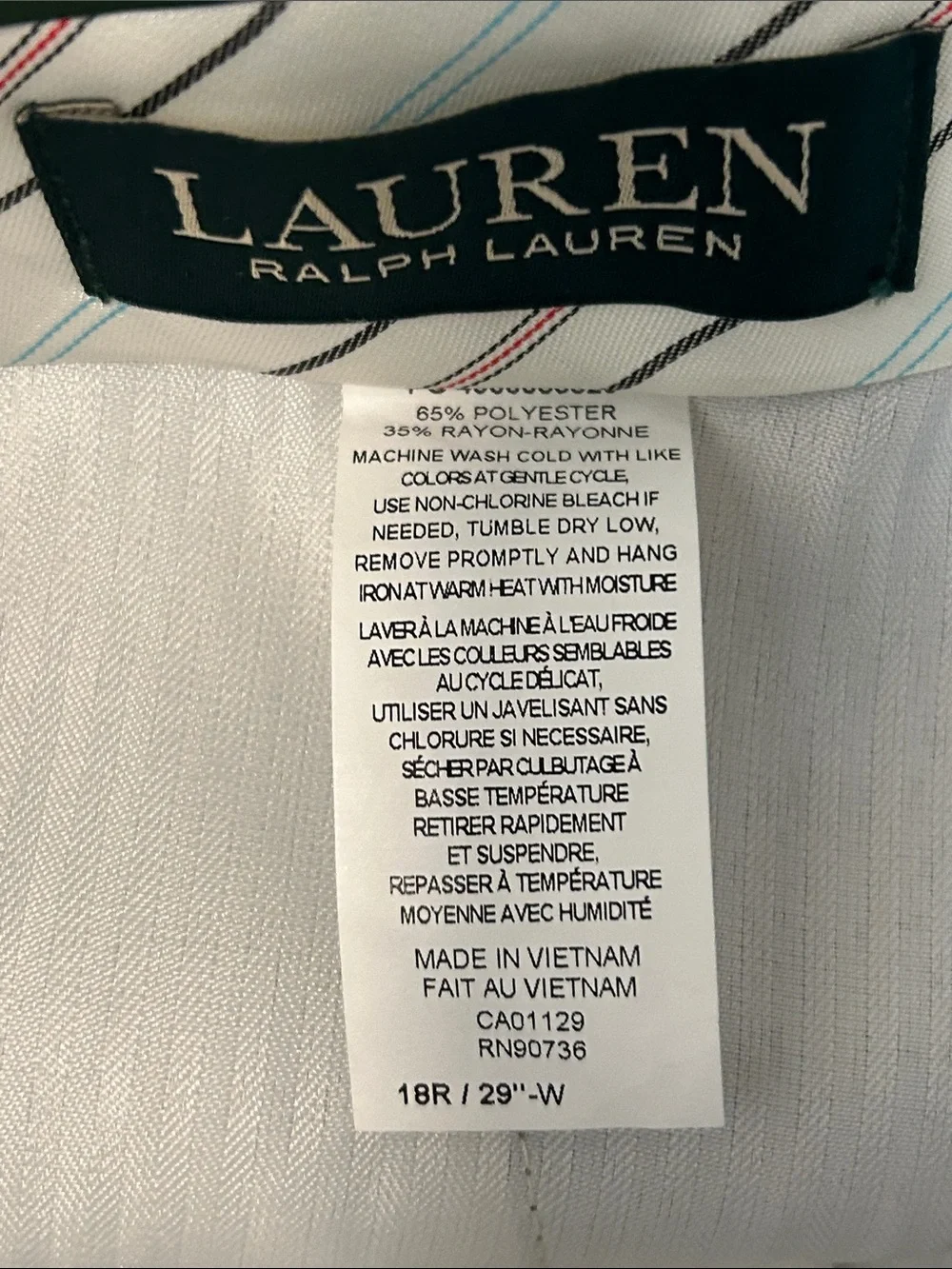 NWT Ralph Lauren Boys Dress pants Straight-Leg size 18 R / 29 W